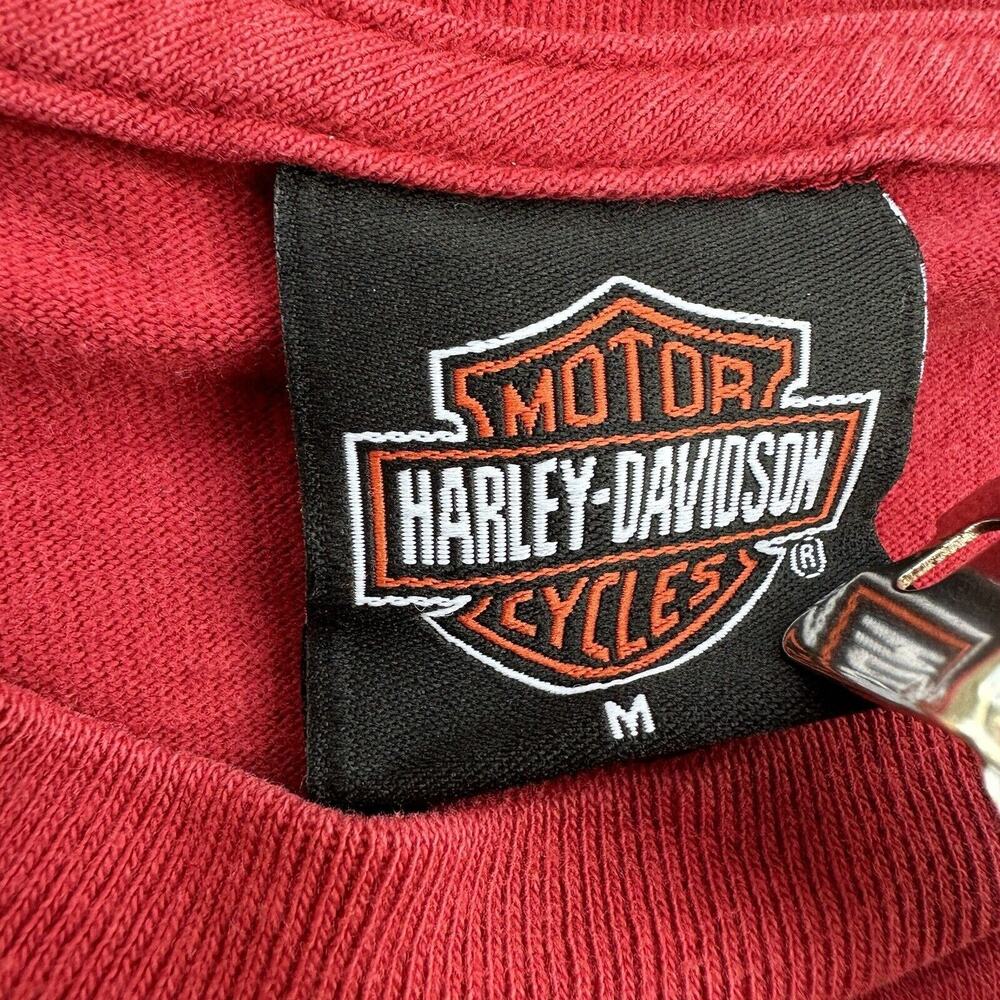 Vintage Harley Davidson Mens Medium Red Myrtle Beach Biker Double Sided 2005 - Picture 6 of 9